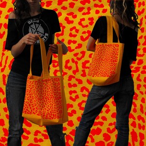 Robot Tote Bag / Retro Robots Print / Reusable Grocery Bag / Screen Print / Sci Fi Printed Canvas Tote / Vibrant Color Purse / Lightweight image 7