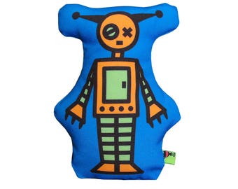 Robô brinquedo robô boneca de pelúcia animal de pelúcia robô plushies presente para crianças criança eco brinquedo sci fi robô travesseiros recheado robô escultura laranja