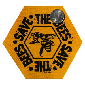 Save the Bees Patch Bee Hive Bee Patch Honey Bee Fabric Honeybee Honey Comb Honeycomb Environment Patch Insect Patch Nature Insects Bugs image 3