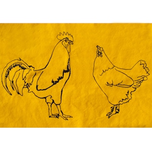 Große Hühner Aufnäher / Garten Hühner / Hahn Aufnäher / Gartenbeet Aufnäher / Aufnäher auf dem Bauernhof