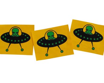 Alien Patch UFO Patch Retro UFO Alien Patch E.T. Sci Fi Patches ET Weltraum Patch Neuheit Patch Siebdruck Patch 1990er Alien Patch