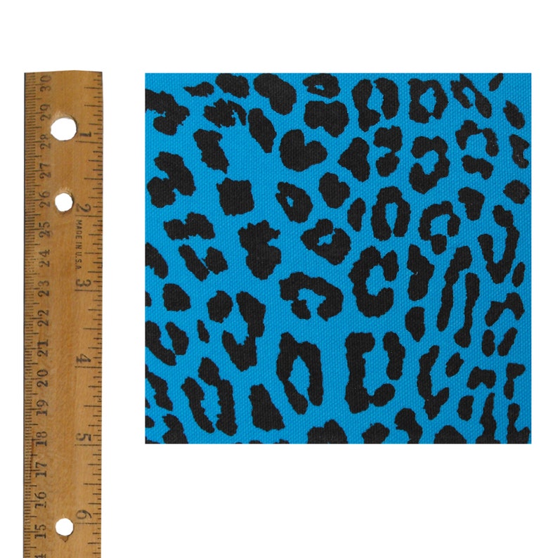 Leopard Print Patch / Animal Print Fabric / Punk Patch / Neon Animal Print / Cat Patch / 80s Glam Diva Punk Patches DIY / Hot Cheetah Print Blue