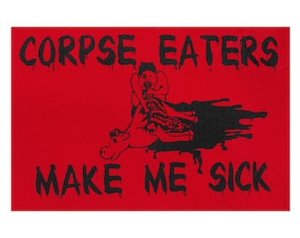 Corpse Eaters Make Me Sick Patch Animal Rights Patch Back Patch Vegan Patch Vegetarian Animal Liberation Patch Vegan Patches Punk Patch