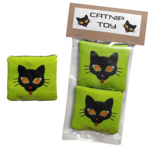 Cat Toy Crazy Catnip Cat /  Catnip Toy 2-Pack / Black Cat / Cat Gift / Catnip Kicker / Cat Toy Set Cute Pillow Cool Gift Cat Lover Pet Gift