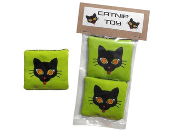 Cat Toy Crazy Catnip Cat /  Catnip Toy 2-Pack / Black Cat / Cat Gift / Catnip Kicker / Cat Toy Set Cute Pillow Cool Gift Cat Lover Pet Gift