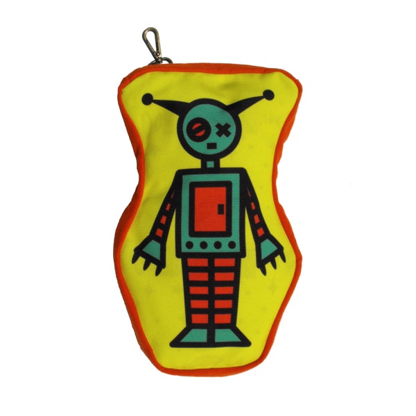 Clip On Robot Hip Bag / Cool Gift Festival Purse Accessoires Robot Fabric Bag Fanny Pack Robots Robot Festival Pouch Retro Robot Purse