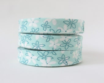 Double Fold Bias Tape - Primavera Tiny Gentian Mint - 3 Yards