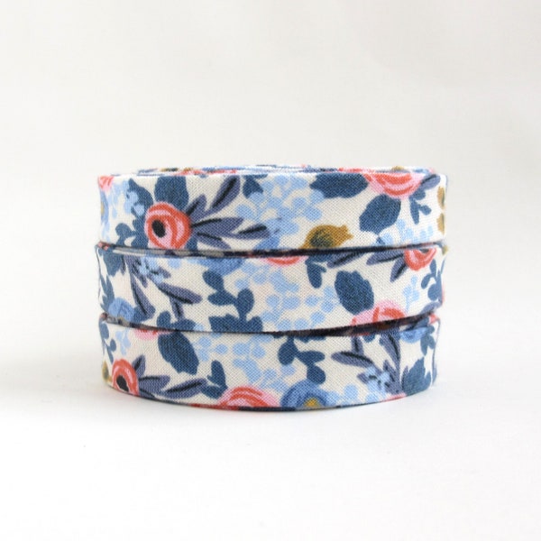 Double Fold Bias Tape - Rosa in Periwinkle - 3 Yards