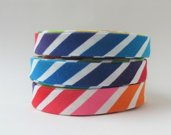 Double Fold Bias Tape - Rainbow Remix Stripes - 3 Yards