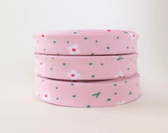 Double Fold Bias Tape - Calico in Pink - 3 Yards