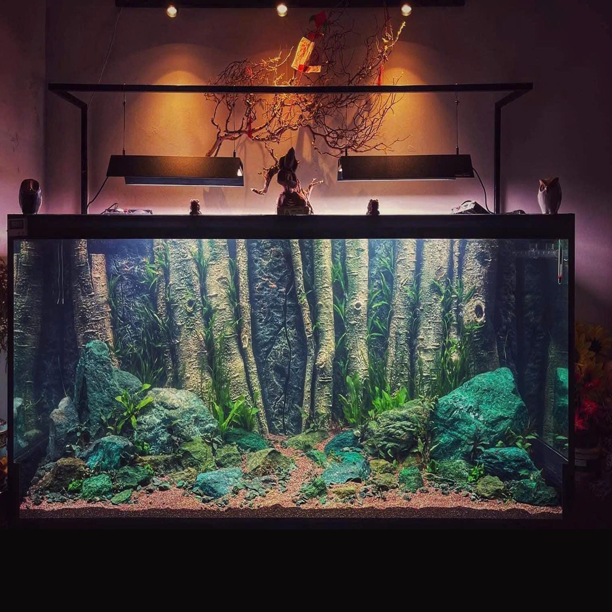 Aquarium Hintergrund-Aufkleber – Schwarze Felsentextur, 60x30 Cm, Selbstklebend, Wasserdicht, Für Aquarien, Terrarien & Reptilienbecken