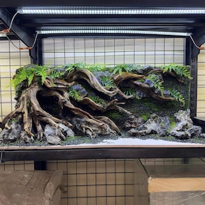 3D Aquarium Background, Aquascape Rock Wall, Mountain Style Hardscape, Terrarium Paludarium Background, Custom Size