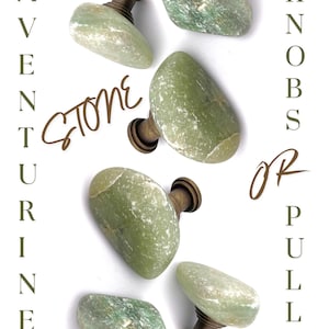Aventurine Stone Cabinet Knob,  Stone Furniture Pull