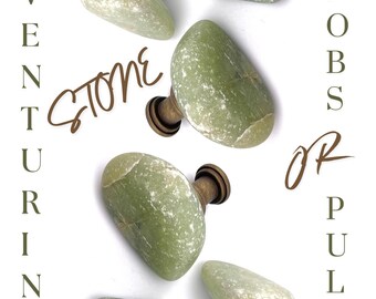 Aventurine Stone Cabinet Knob,  Stone Furniture Pull