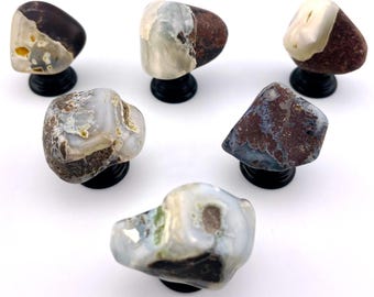 Pomello per mobile in pietra di agata, maniglia per cassetto in pietra lucidata