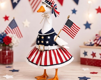America 250th Anniversary Lawn Goose Clothes for 23" Statue, July 4th Independence Day Outfit, American Independence Day, Yard & Porch Decor