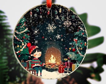 居心地の良いクリスマスイブサンキャッチャークリスマスツリーオーナメント、クリスマスの手作りホリデーオーナメント、プレミアムウォーターリップルガラス、クリスマスオーナメント