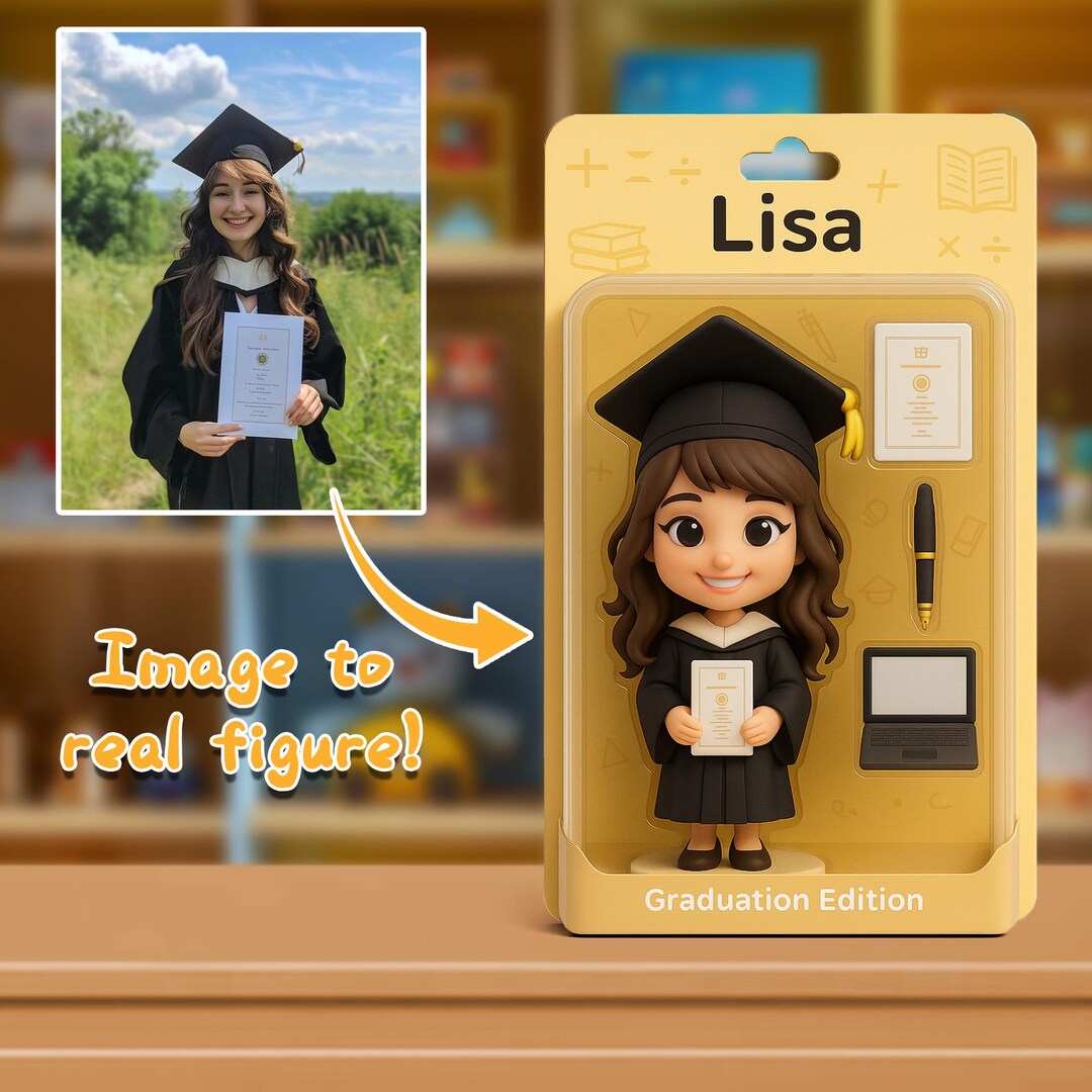 Custom Graduation Gift 3D Printed Pixar Style Figurine – High School ...