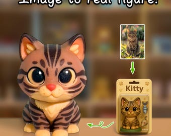 Aangepast kattenbeeldje van foto – gepersonaliseerd kattenbeeldje cadeau – schattige 3D cartoon huisdier aandenken – foto naar beeldje voor kattenliefhebbers cadeau