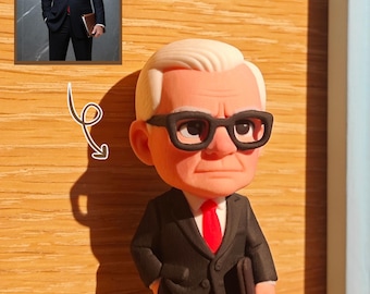パーソナライズされた上司のフィギュア | 写真からカスタム3Dプリントされたミニフィギュア | 同僚、マネージャー、オフィスデスクの装飾、クリスマスプレゼントへの贈り物