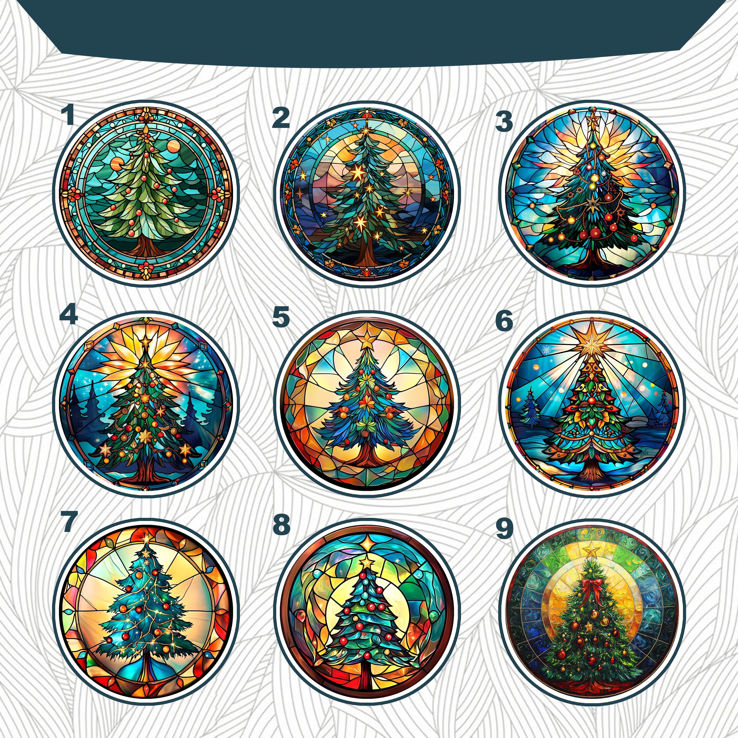 Personalized Stained Glass Christmas Tree Ornament , Personalized ...