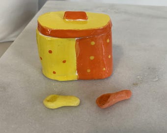 Handmade ceramic salt and pepper shaker