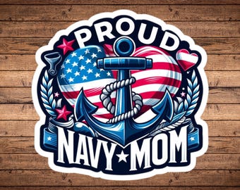 Proud Navy Mom Sticker - US Navy Sailor Decal
