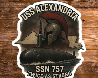 USS Alexandria SSN 757 Navy Submarine Sticker Decal Vinyl Waterproof Military Emblem