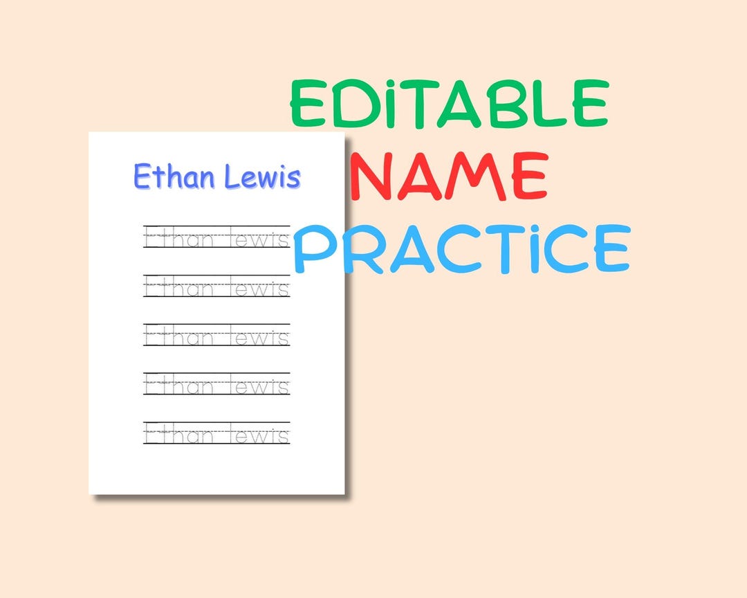 Editable Name Tracing Worksheet Printable – Personalized Handwriting ...