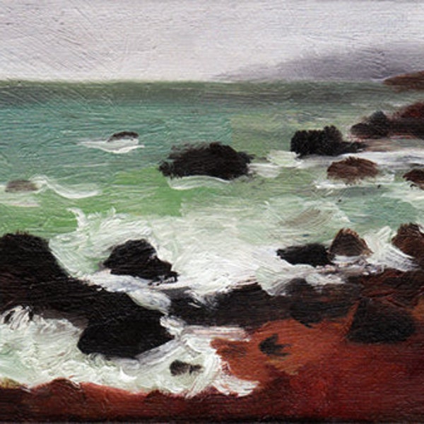 Bodega Bay Oil Painting - 4 x 6 inches