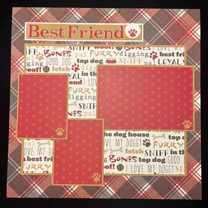 Dog Scrapbook Album Page, Premade Scrapbook Layout, Dog, Puppies, Best Friend, New Pet, I Love My Dog