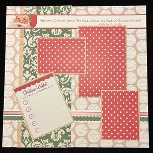 Weihnachten Layout Seite, Einzelseite, Weihnachten Scrapbook Layout, 12x12 Seite, Weihnachtswunschliste, Weihnachtsmann