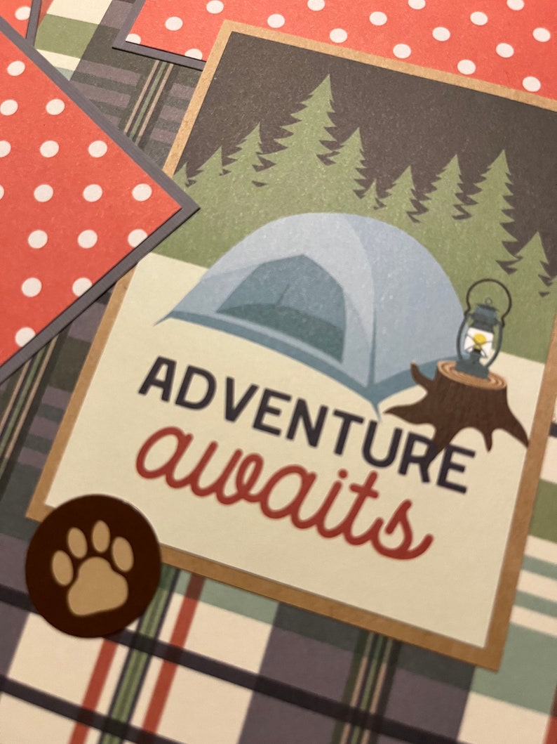 Camping Scrapbook Album Layout, Two Page Camping Layout, Camping ...