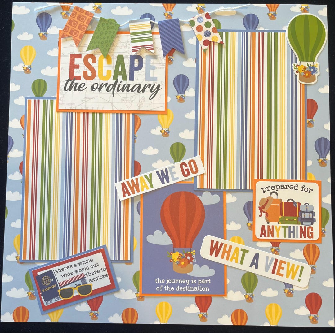 Premade Travel Scrapbook Layout: Adventure Album Page - Etsy