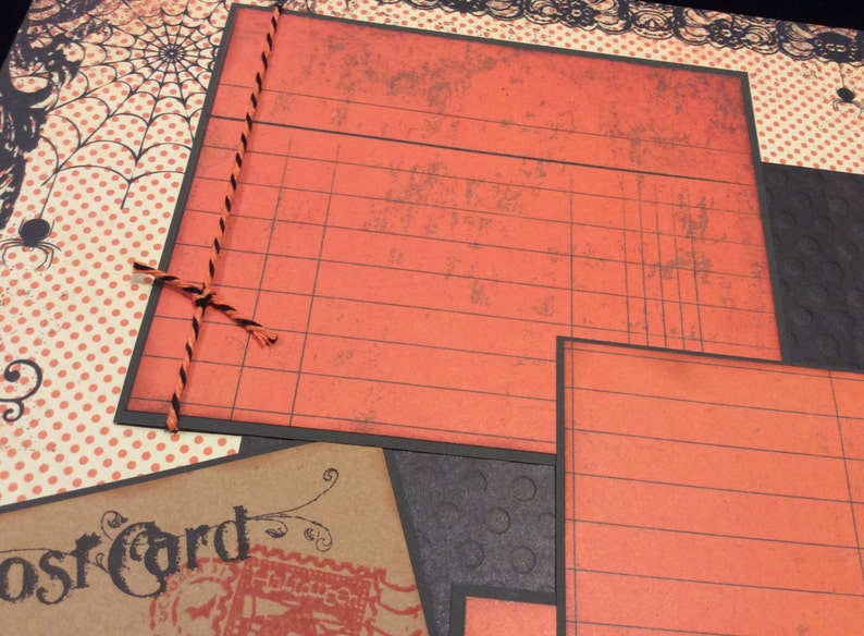 12x12 Scrapbook Page Halloween Album Page Premade Halloween Single Scrapbook Layout Page