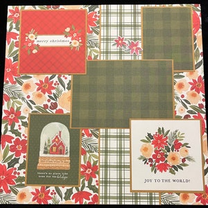 Premade Christmas Scrapbook Album Layout Page, Christmas Photo Album, Christmas, Joy, Holiday Layout