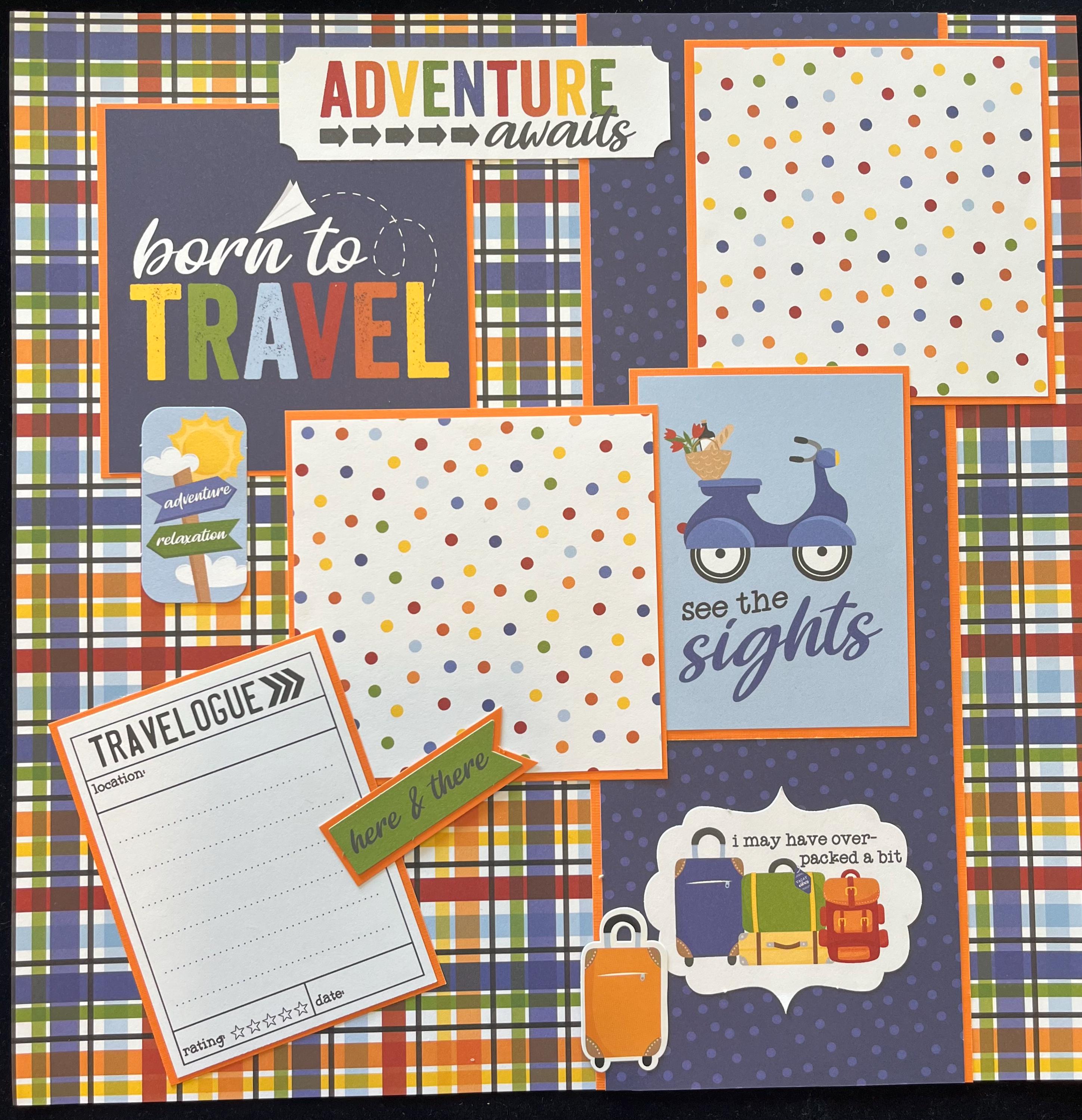 Premade Travel Scrapbook Layout, Adventure Album Page - Etsy