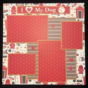 Dog Scrapbook Album Page, Premade Scrapbook Layout, Dog, Puppies, Best Friend, New Pet