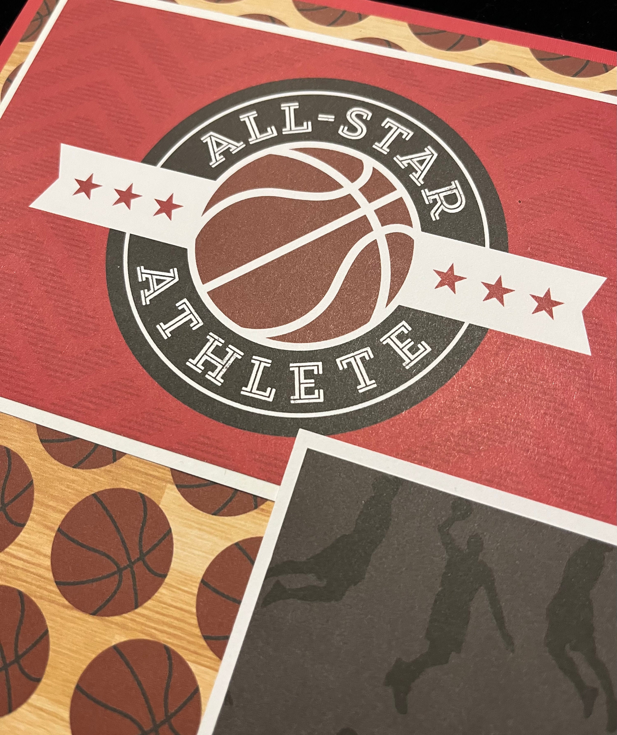 Basketball Scrapbook Album Layout, Basketball Team, Premade Album Page