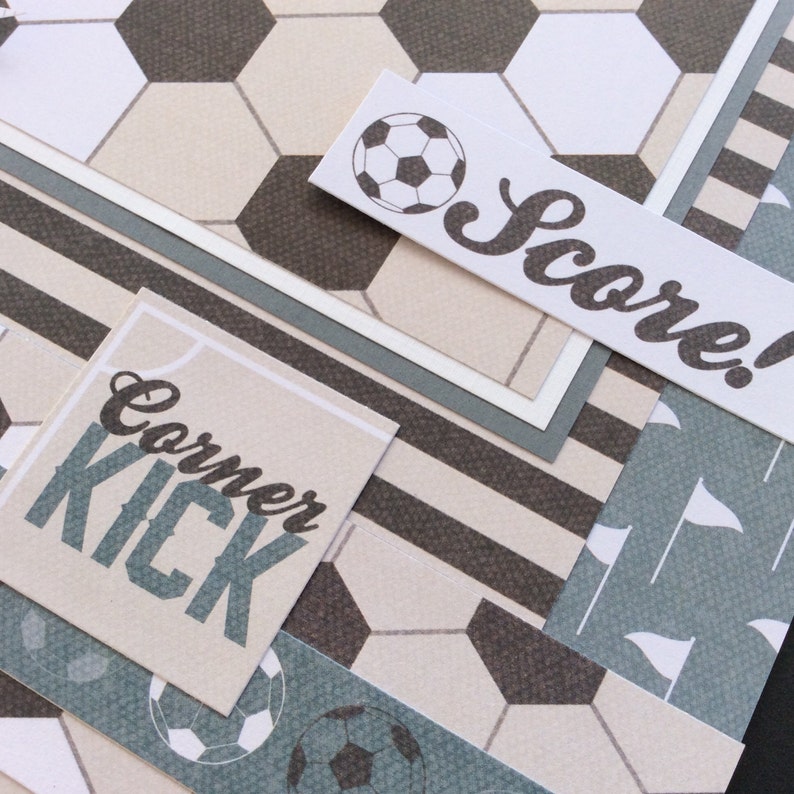 Soccer Layout Page Soccer Premade 12x12 Single Page Scrapbook Layout Soccer Player Page Soccer Scrapbook Album Page