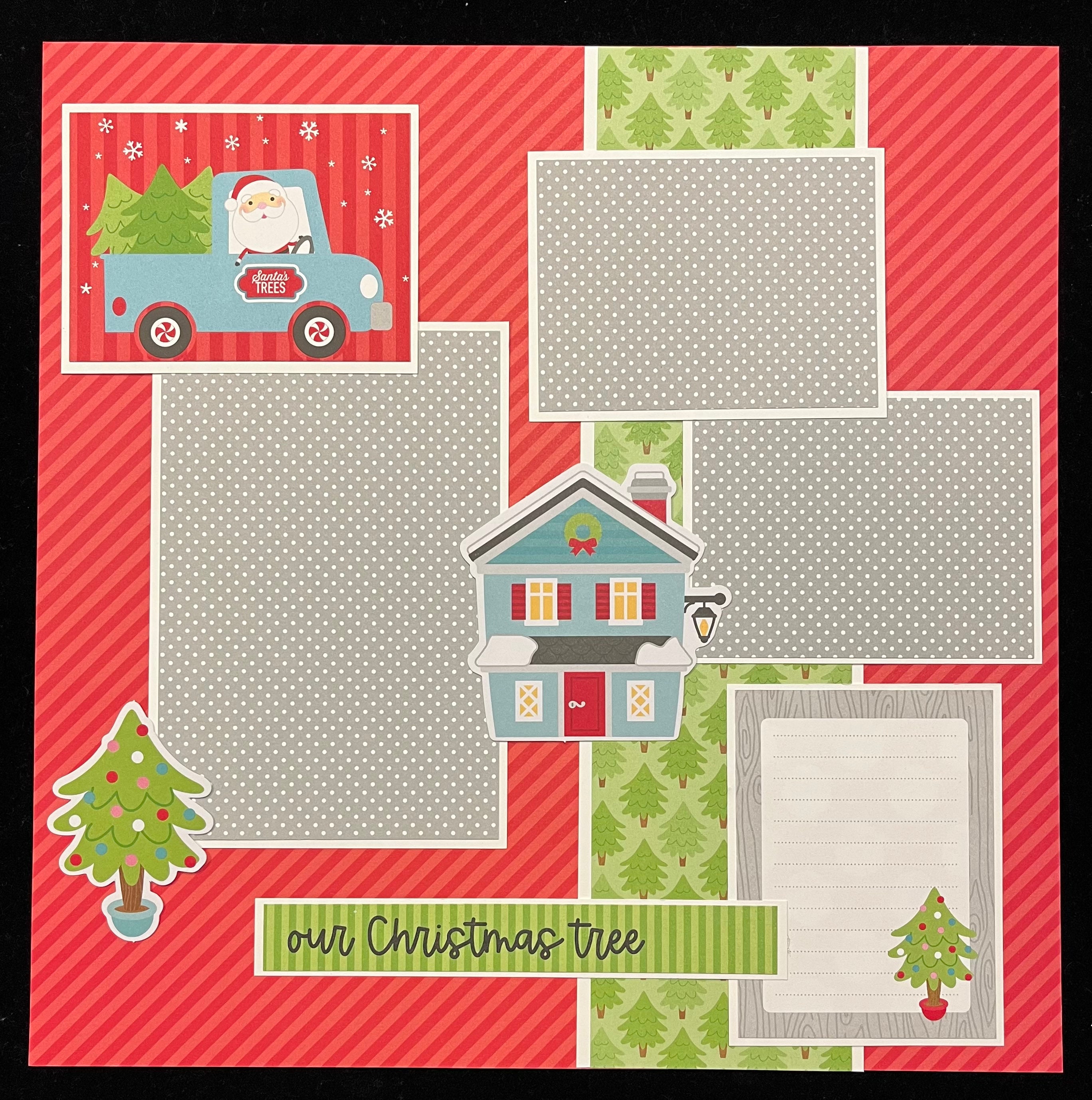 Christmas Tree Scrapbook Layout, Premade 12x12 Album Page - Etsy