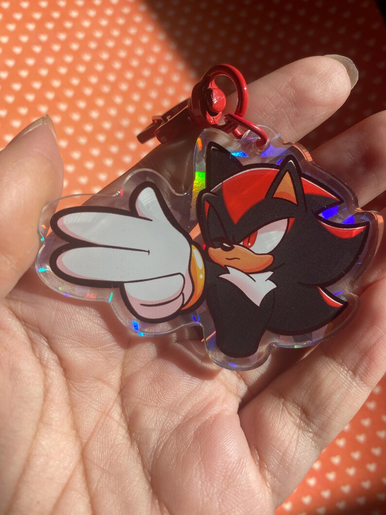 Shadow the Hedgehog | Sonic the Hedgehog Keychain - Etsy UK