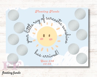 Sarcastic Sunshine Scratch Off - Savings Challenge - Cash Stuffing - Scratch Off Savings Challenge
