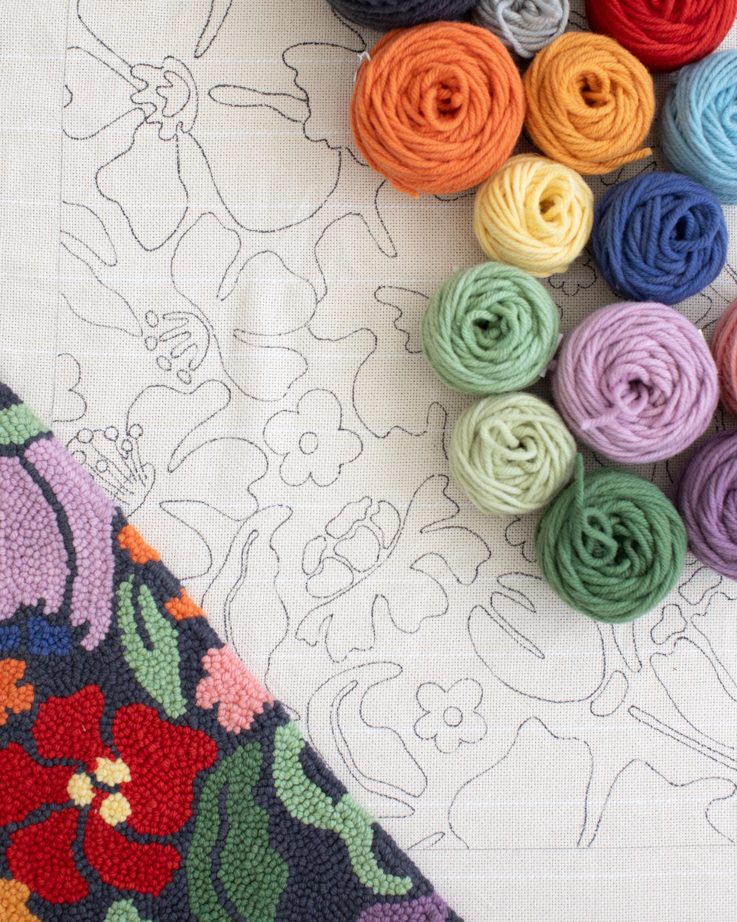 Punch Needle Rug Kit With Pattern, Make Your Own Rug, Pattern, Yarn ...