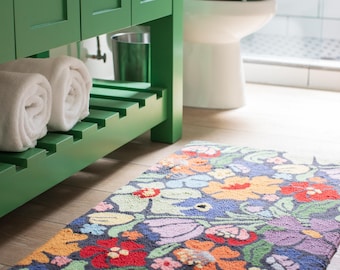 Punch Needle Rug Pattern, Rug Hooking Pattern, Make Your Own Rug, PDF Instructions with Video - Abstract Floral