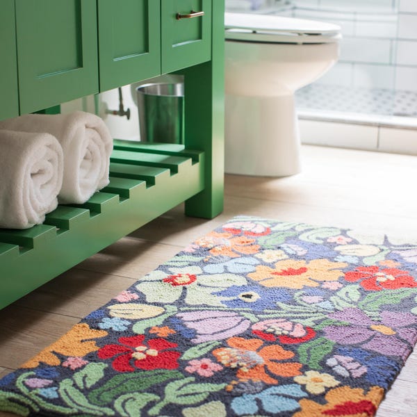Punch Needle Rug Pattern, Rug Hooking Pattern, Make Your Own Rug, PDF Instructions with Video - Abstract Floral