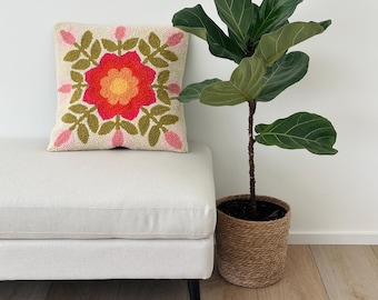 Folk Floral Punch Needle Pattern , Digital Download