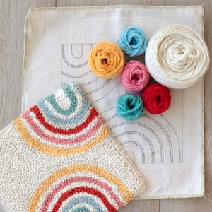 Kit de aguja de bordado para principiantes, patrón e hilo / Arcoíris / Regalo para artesanos / Paquete de hilo / Kit de repuesto