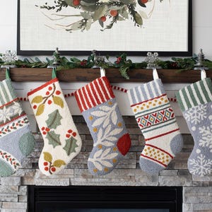 DIY Christmas Stocking Punch Needle Kit: Hand-Dyed Wool Yarn & Pattern (PDF Instructions