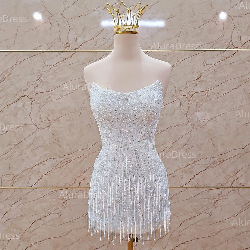 White Wedding Reception Dress - Etsy